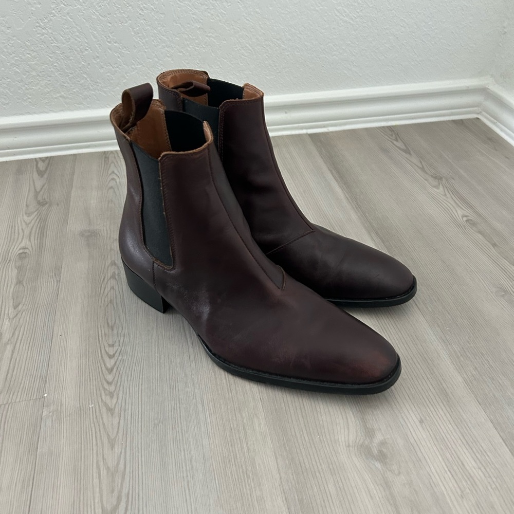 Steve Madden Dark Brown Leather Ankle Boots